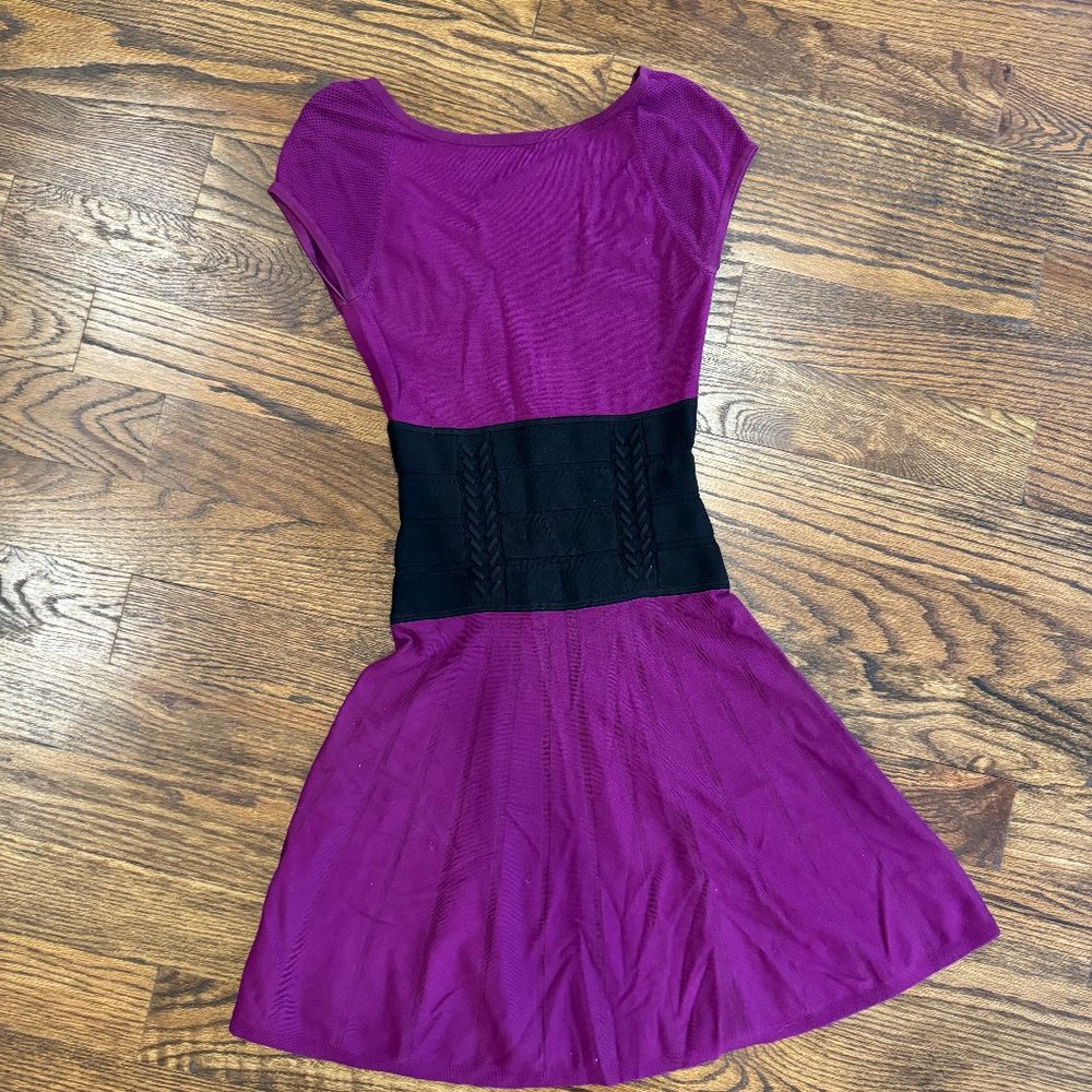 Karen Millen Deep Purple Corset Style Dress Size 1